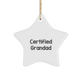 Funny Grandad Gifts for Men - 'Certified Grandad' Star Ornament, Christmas Unique Gifts from Friends to Family - Image 1